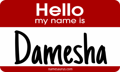 Hello my name is Damesha png download