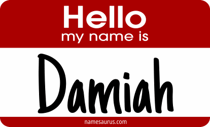 Hello my name is Damiah png download