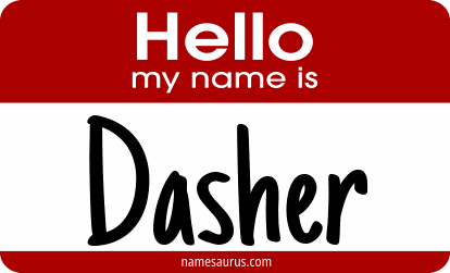 Hello my name is Dasher png download