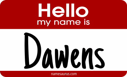 Hello my name is Dawens png download