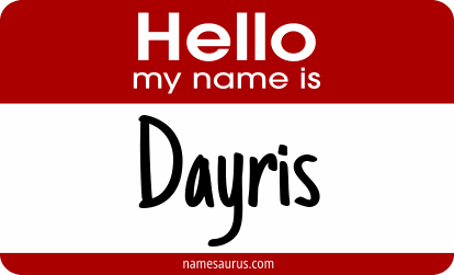 Hello my name is Dayris png download