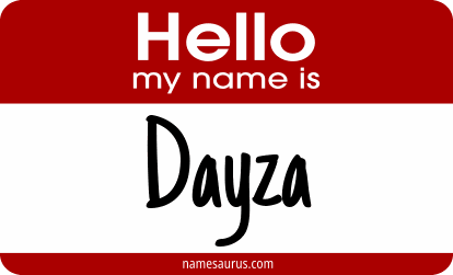 Hello my name is Dayza png download
