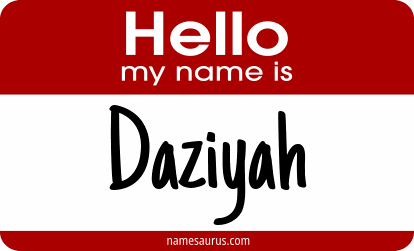 Hello my name is Daziyah png download
