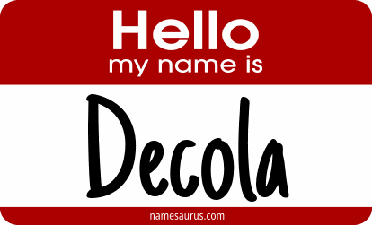 Hello my name is Decola png download