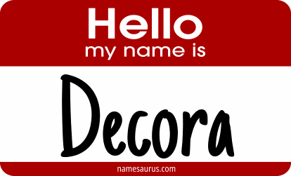 Hello my name is Decora png download