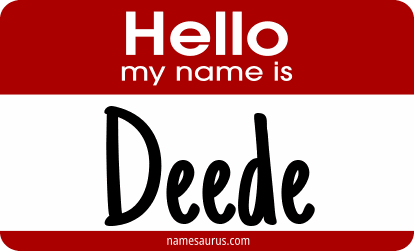 Hello my name is Deede png download
