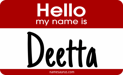 Hello my name is Deetta png download