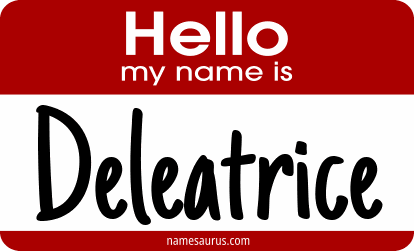 Hello my name is Deleatrice png download