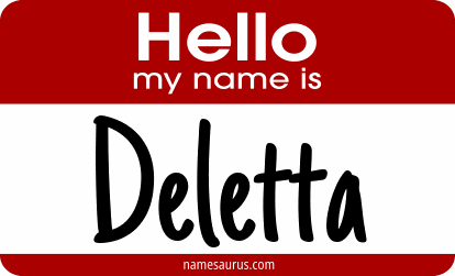 Hello my name is Deletta png download