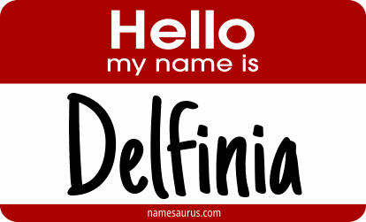 Hello my name is Delfinia png download