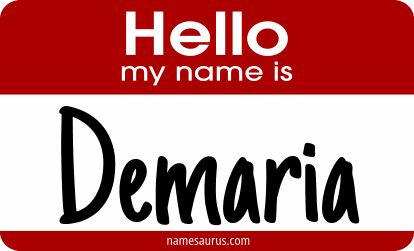 Hello my name is Demaria png download
