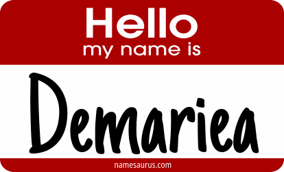 Hello my name is Demariea png download