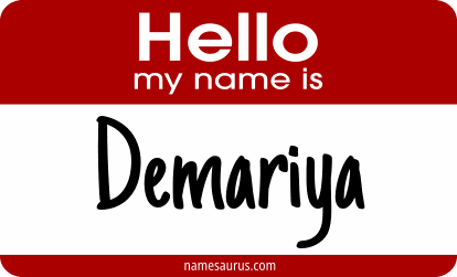 Hello my name is Demariya png download