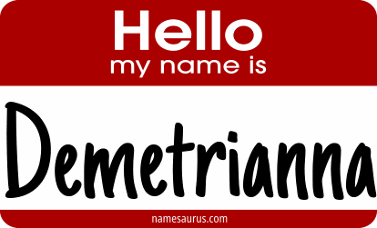 Hello my name is Demetrianna png download