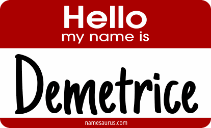 Hello my name is Demetrice png download