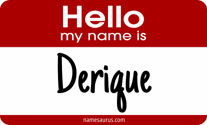 Hello my name is Derique png download