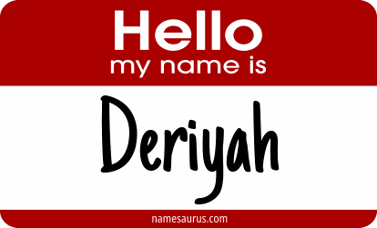Hello my name is Deriyah png download