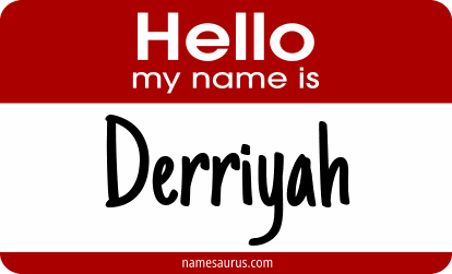Hello my name is Derriyah png download