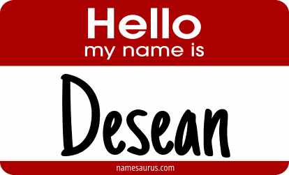 Hello my name is Desean png download