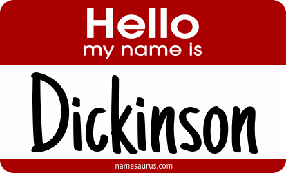 Hello my name is Dickinson png download