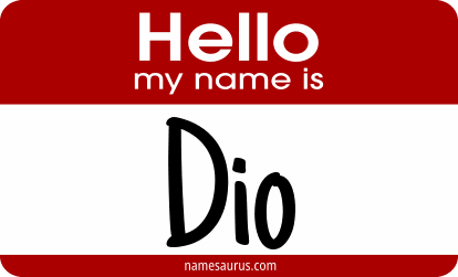 Hello my name is Dio png download