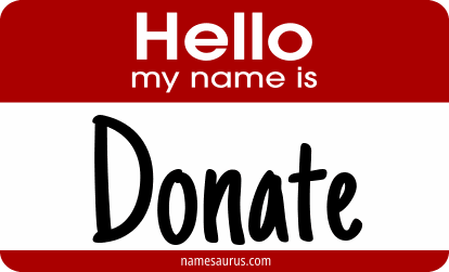 Hello my name is Donate png download