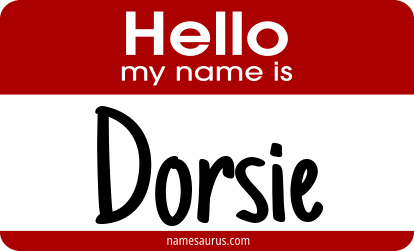 Hello my name is Dorsie png download