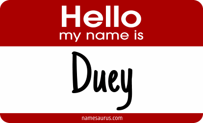 Hello my name is Duey png download