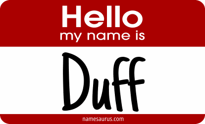 Hello my name is Duff png download