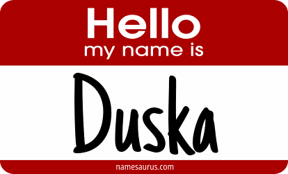 Hello my name is Duska png download