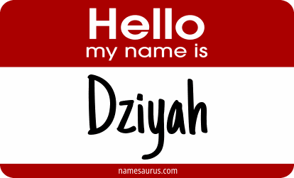 Hello my name is Dziyah png download