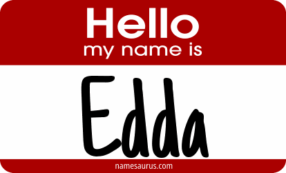 Hello my name is Edda png download