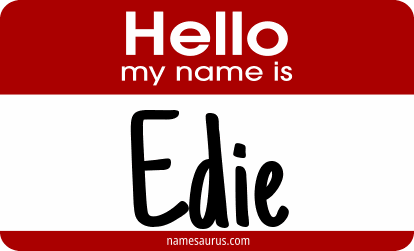Hello my name is Edie png download