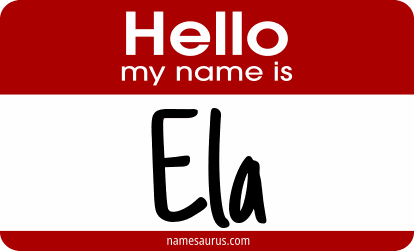 Hello my name is Ela png download
