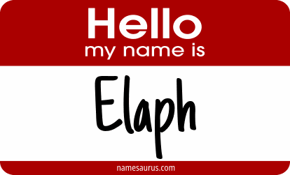 Hello my name is Elaph png download