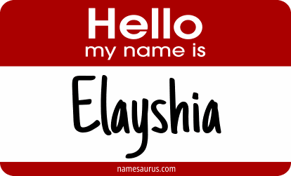 Hello my name is Elayshia png download
