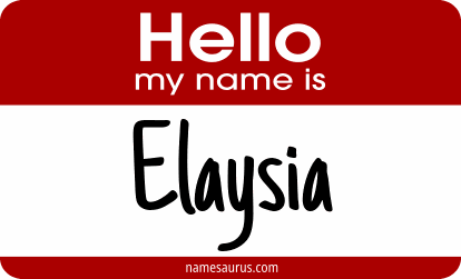 Hello my name is Elaysia png download
