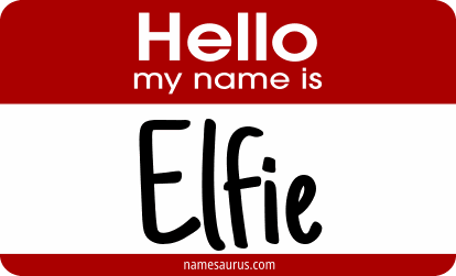 Hello my name is Elfie png download