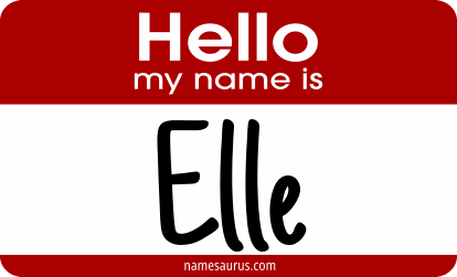 Hello my name is Elle png download
