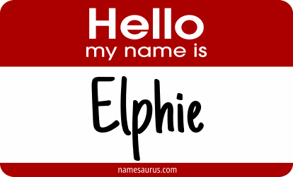 Hello my name is Elphie png download