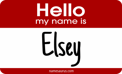 Hello my name is Elsey png download