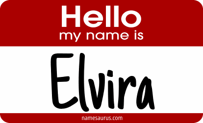 Hello my name is Elvira png download