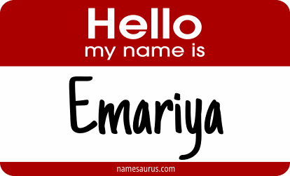 Hello my name is Emariya png download