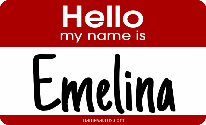 Hello my name is Emelina png download
