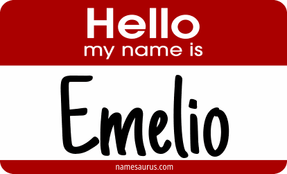 Hello my name is Emelio png download