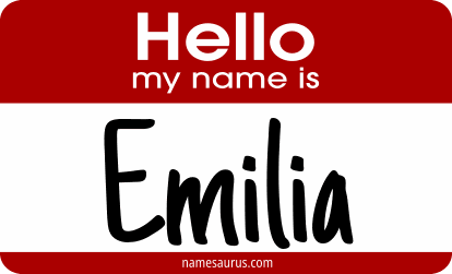 Hello my name is Emilia png download