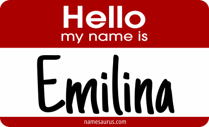 Hello my name is Emilina png download