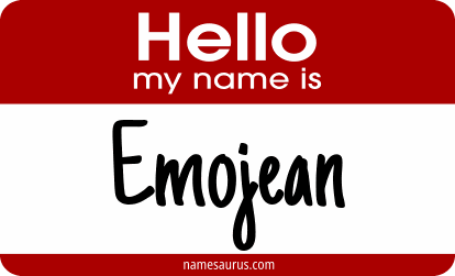 Hello my name is Emojean png download