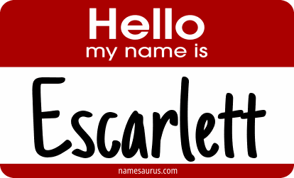 Hello my name is Escarlett png download