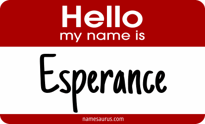 Hello my name is Esperance png download